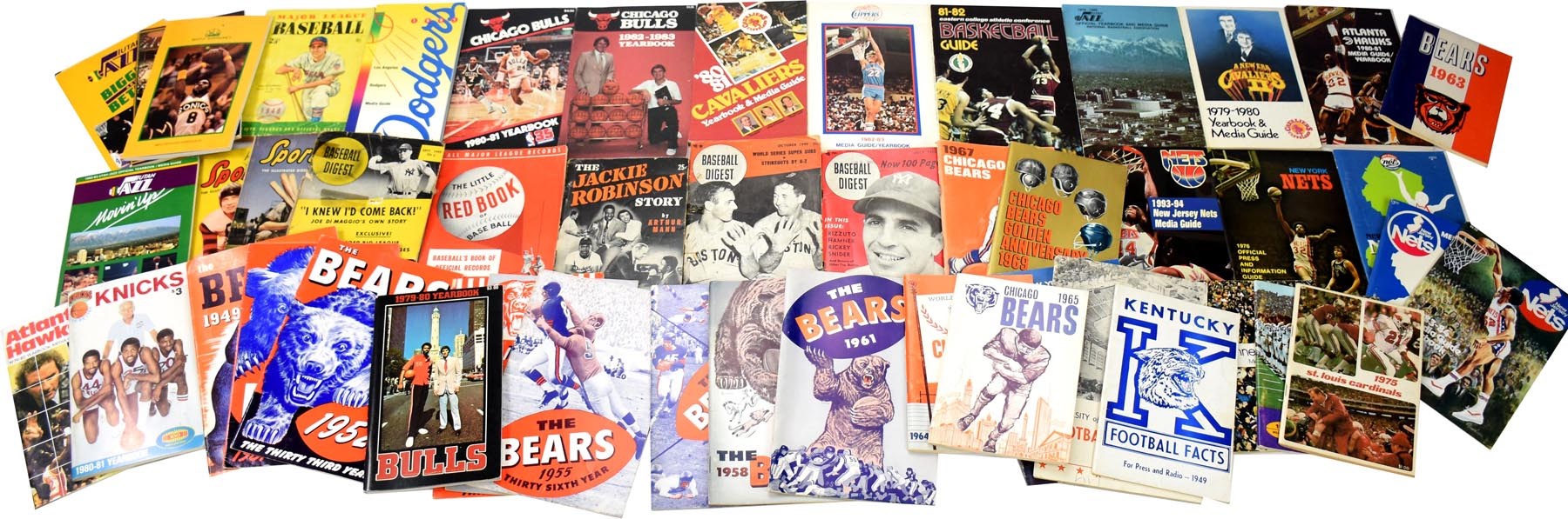 Tickets, Publications & Pins - 1940s-90s Multi Sport Media Guide & Publications (50+)
