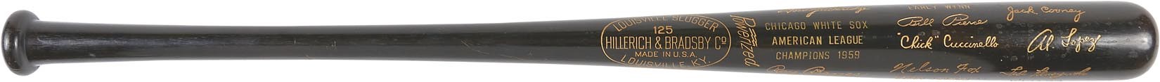 Baseball Equipment - Nellie Fox's 1959 Chicago White Sox Black Bat (Fox Family Letter)