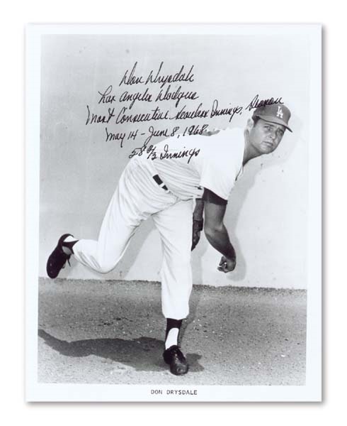 Don Drysdale Signed Photograph (8x10”)