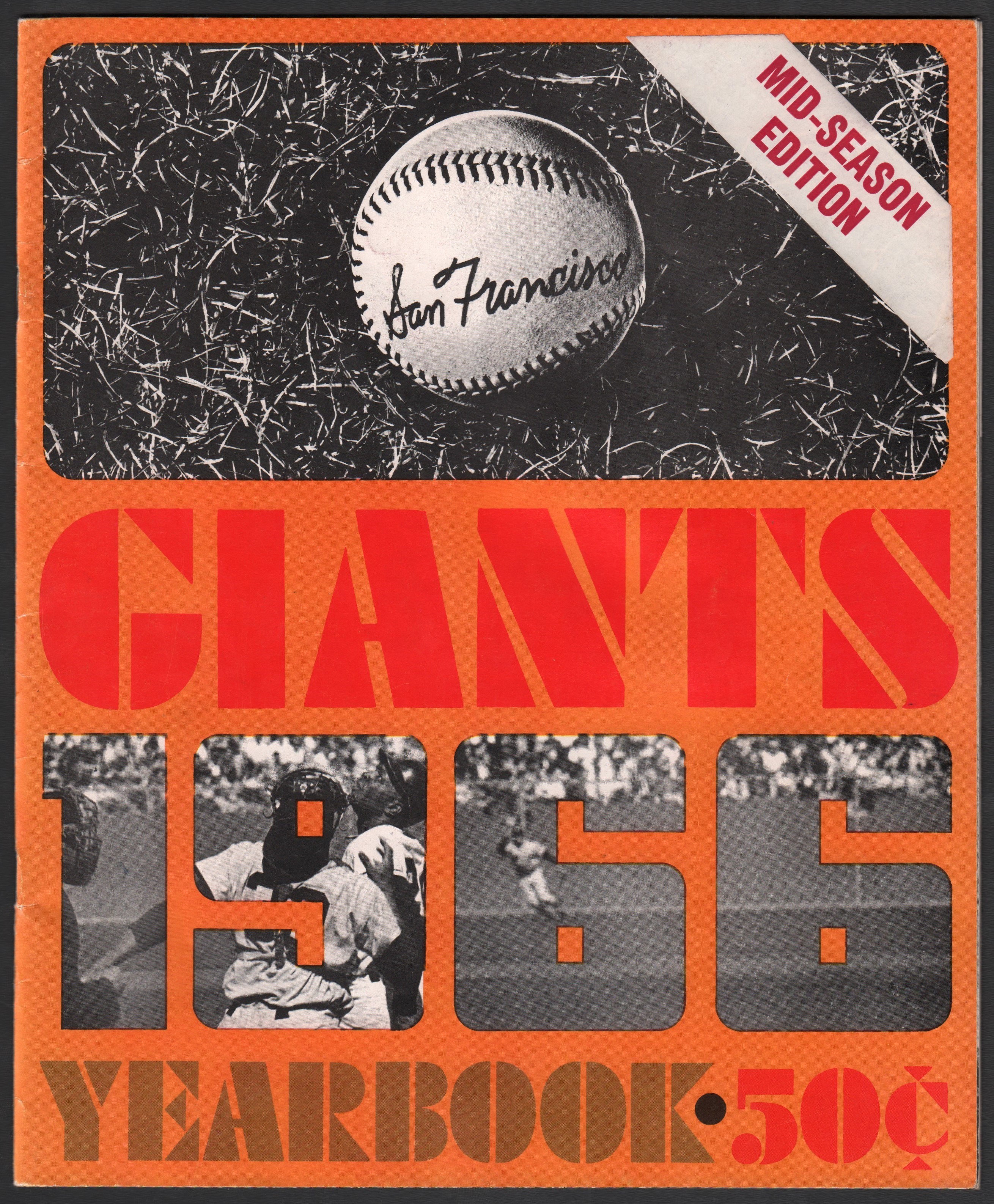 Baseball Autographs - 1966 San Francisco Giants Vintage Signed Yearbook with 23 Signatures including Mays