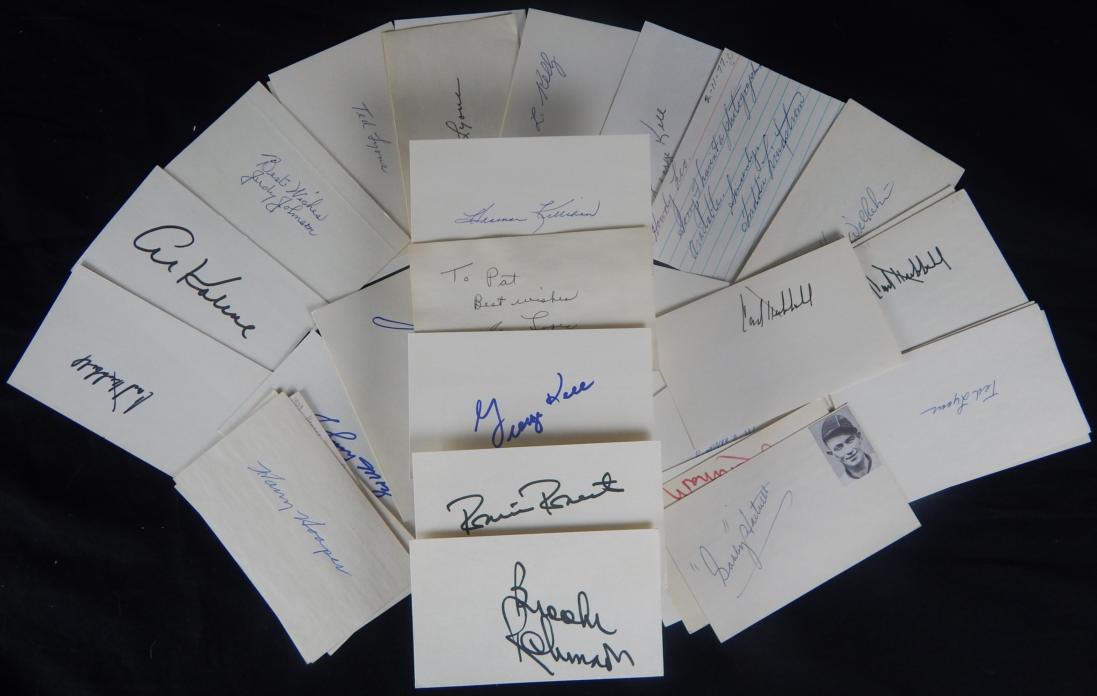 Baseball Autographs - Baseball Hall of Fame 3x5 Autograph Collection (41 Autographs)