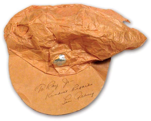 1930's Lou Gehrig Signed Paper Hat