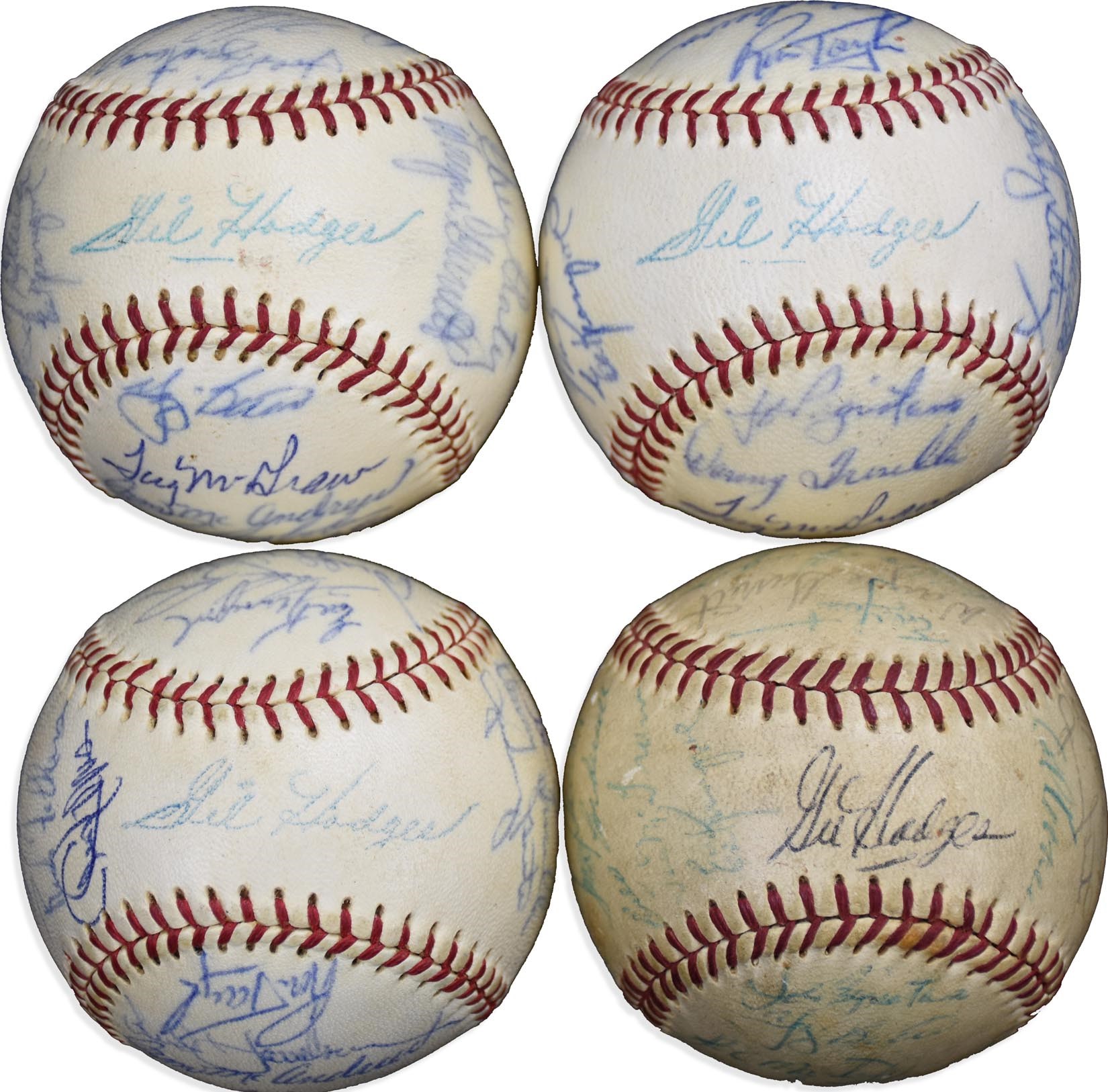 NY Yankees, Giants & Mets - 1969 World Champion & 1970 NY Mets Team-Signed Baseballs - Gifted by Ron Taylor (4)