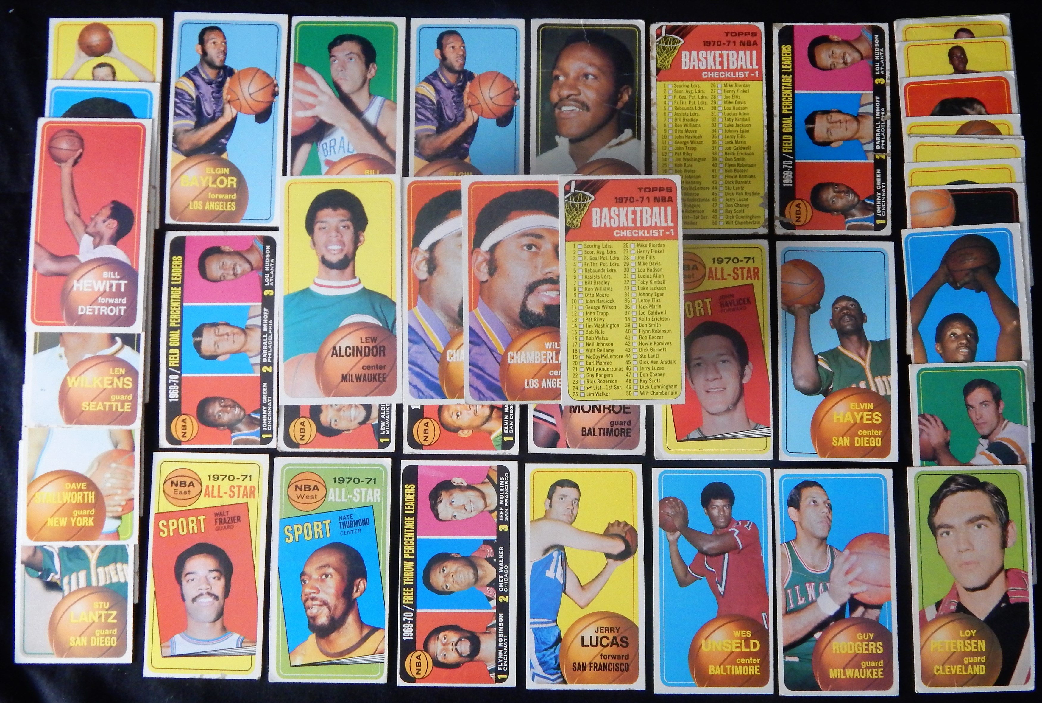 Basketball Cards - 1970/71 Topps Basketball Cards with Some Stars (52)