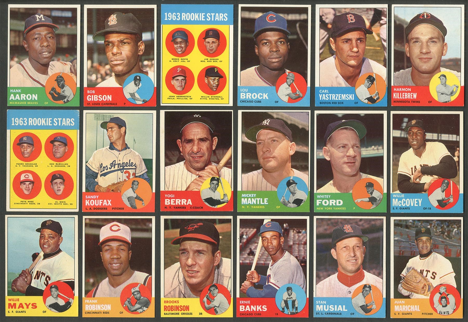 1963 Topps Partial Set with Pete Rose Rookie & More