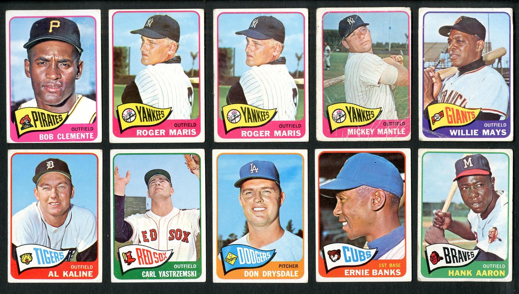 - 1965 Topps Baseball Collection w/Mantle, Clemente, Mays (190+ Total)