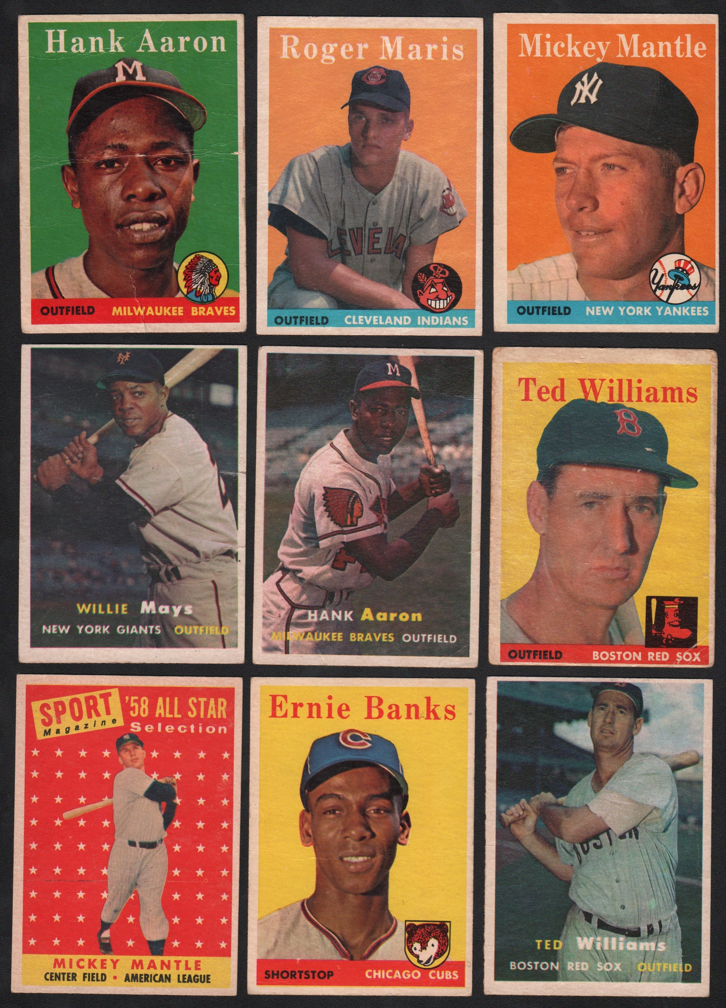 - 1950s-60s Mostly Topps Superstar Collection of 14 with Mantle!