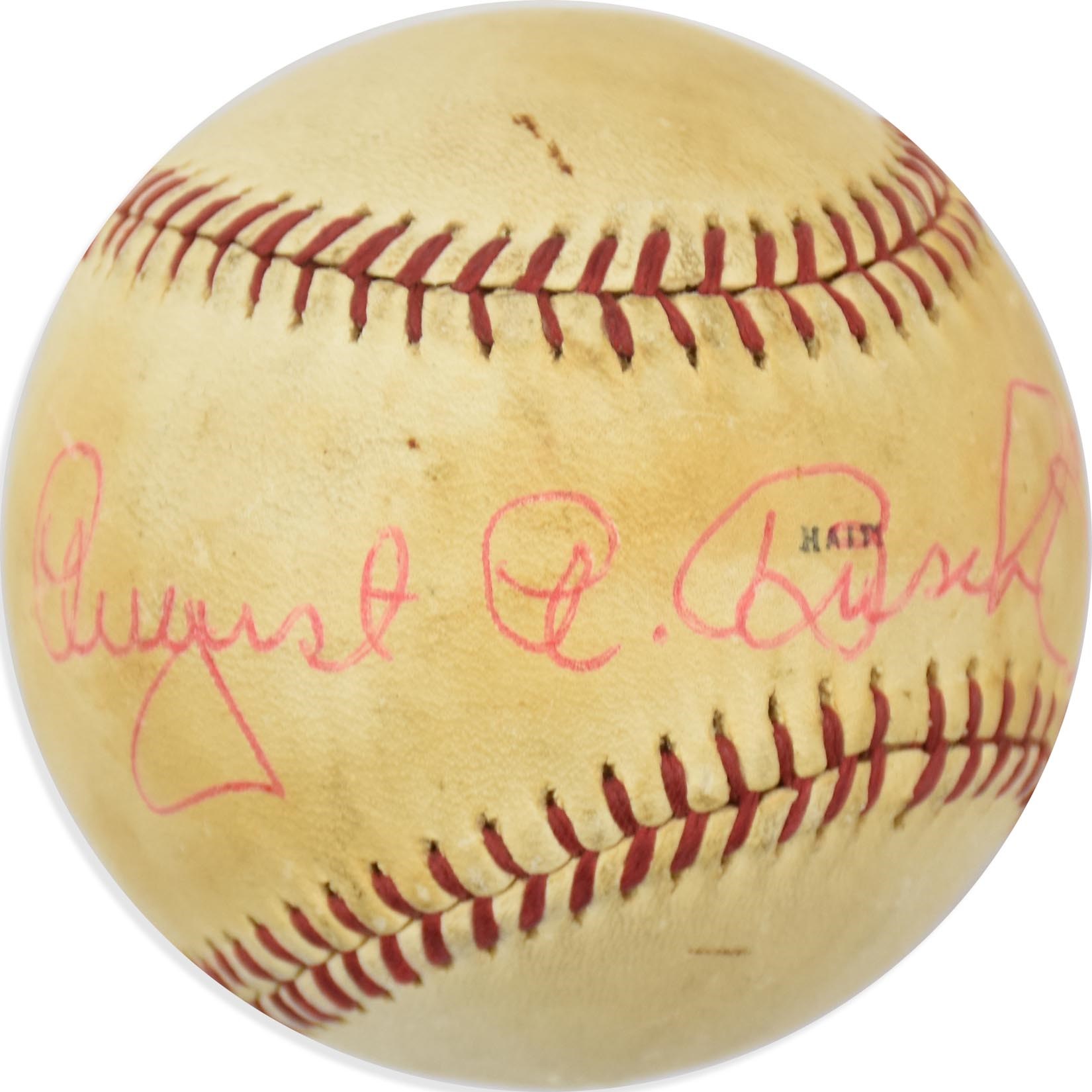 - August Busch Single-Signed Baseball (PSA)