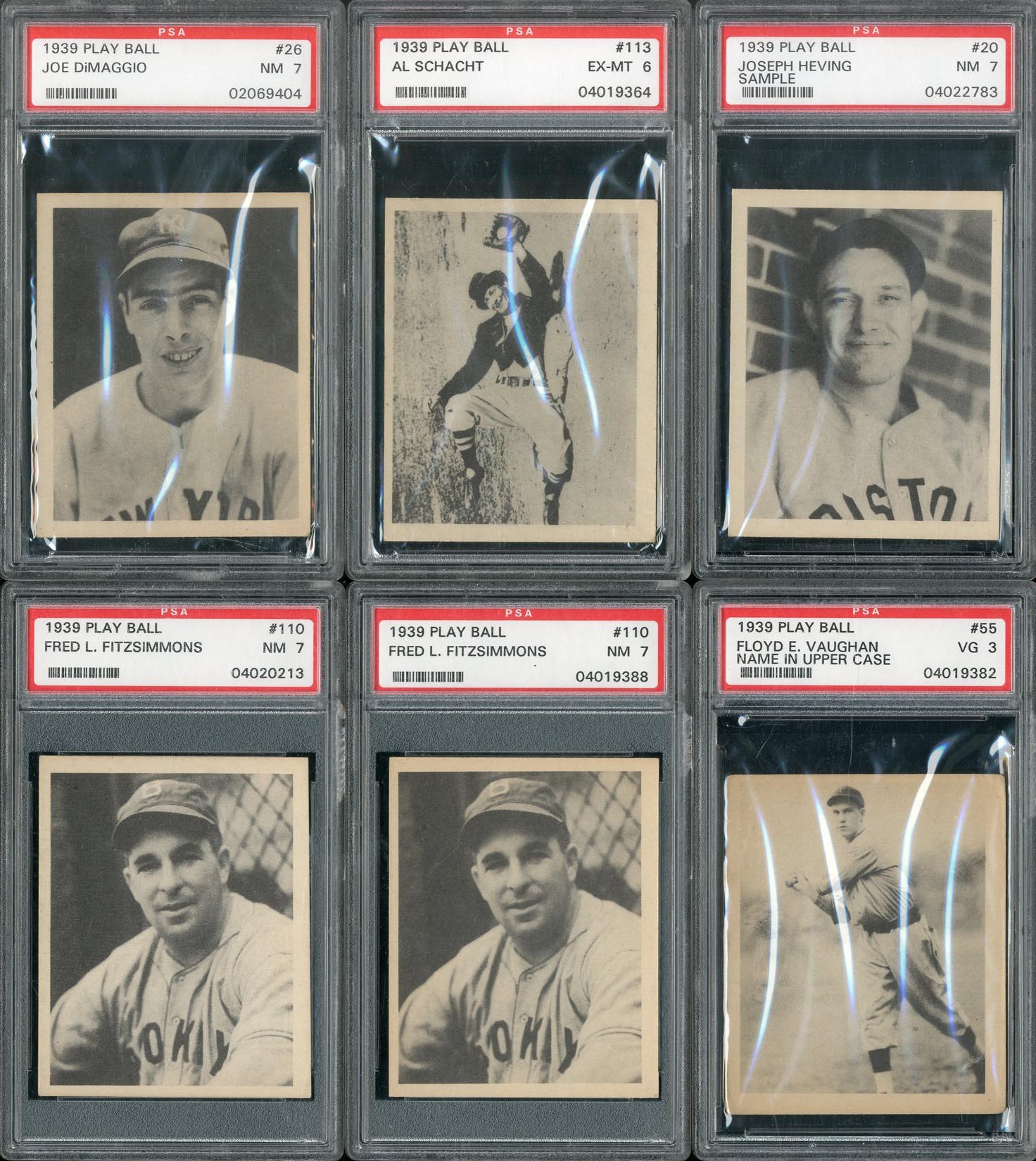 - 1939 Play Ball PSA Graded Collection w/PSA 7 Joe DiMaggio (29 Cards)