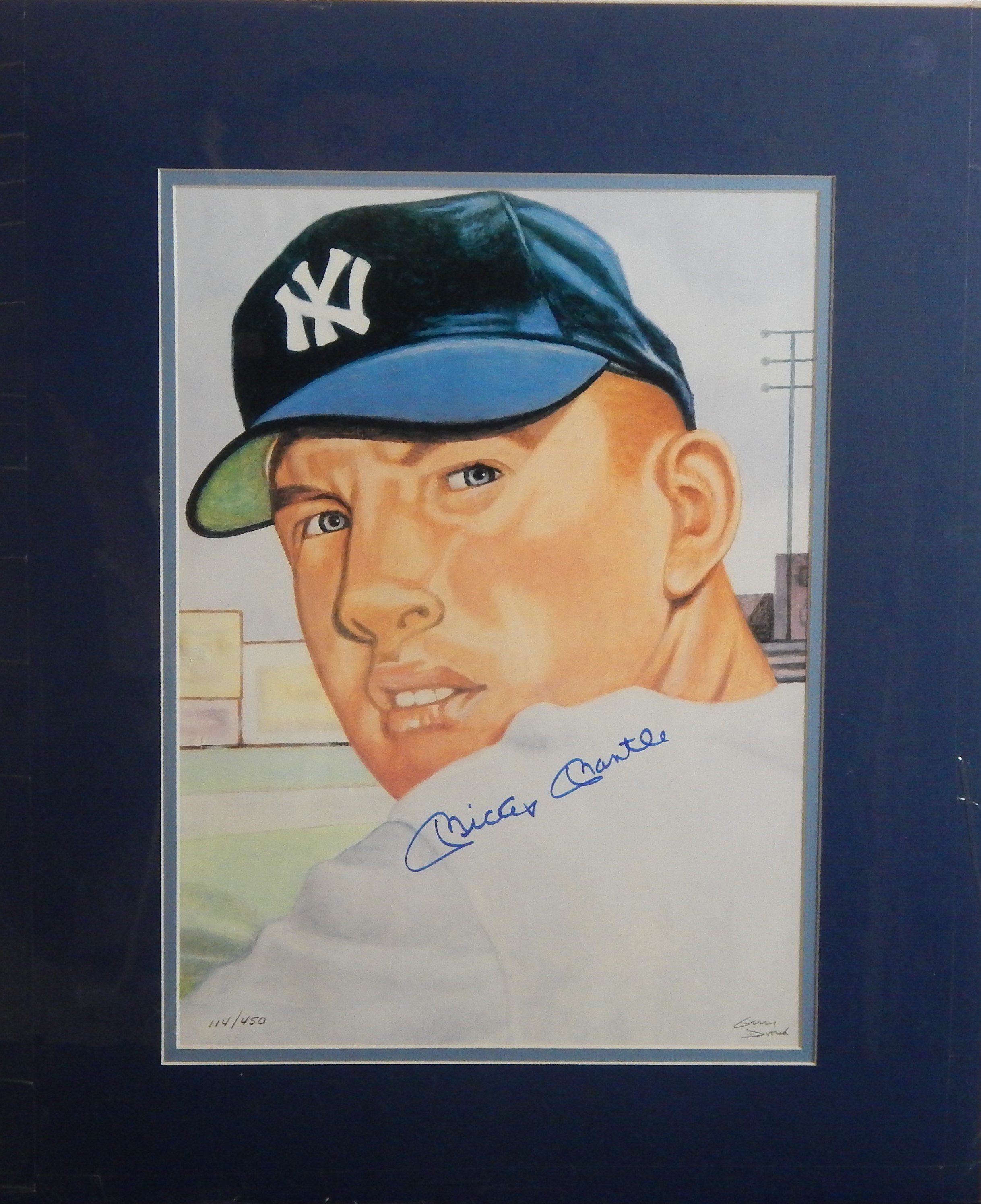 Baseball Autographs - Mickey Mantle Signed Limited Edition Lithograph by Gerry Dvorak