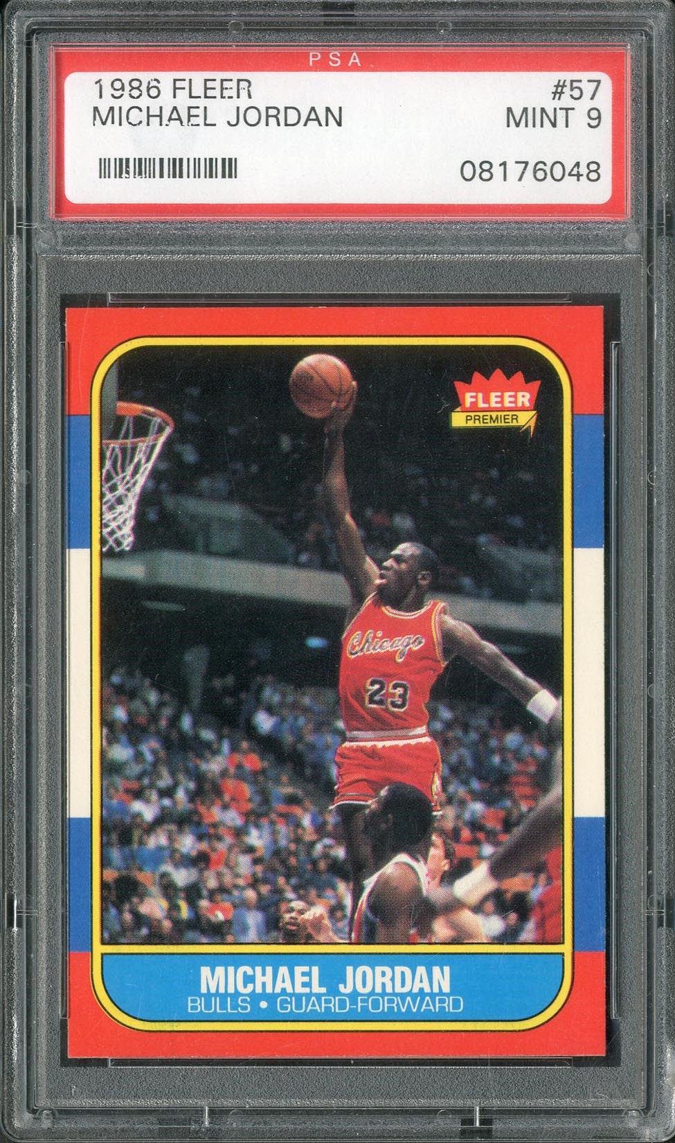 Basketball Cards - 1986 Fleer Michael Jordan #57 Rookie PSA MINT 9