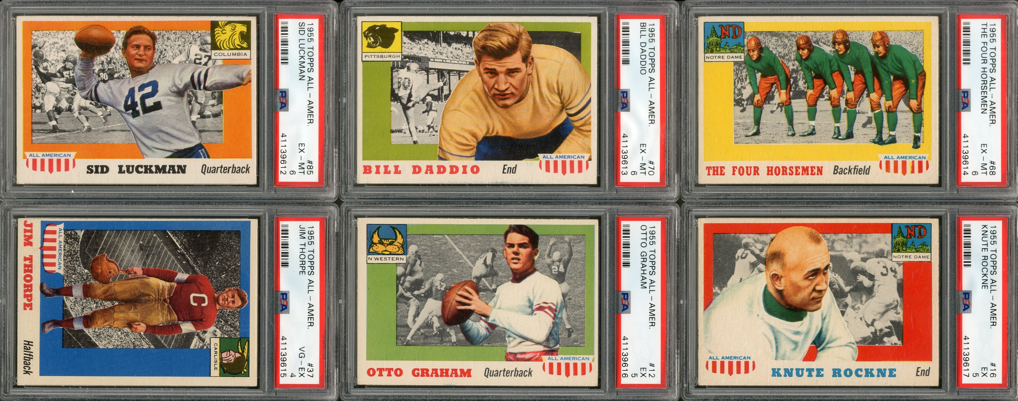 - 1955 Topps All-American Complete Set w/(6) PSA Graded
