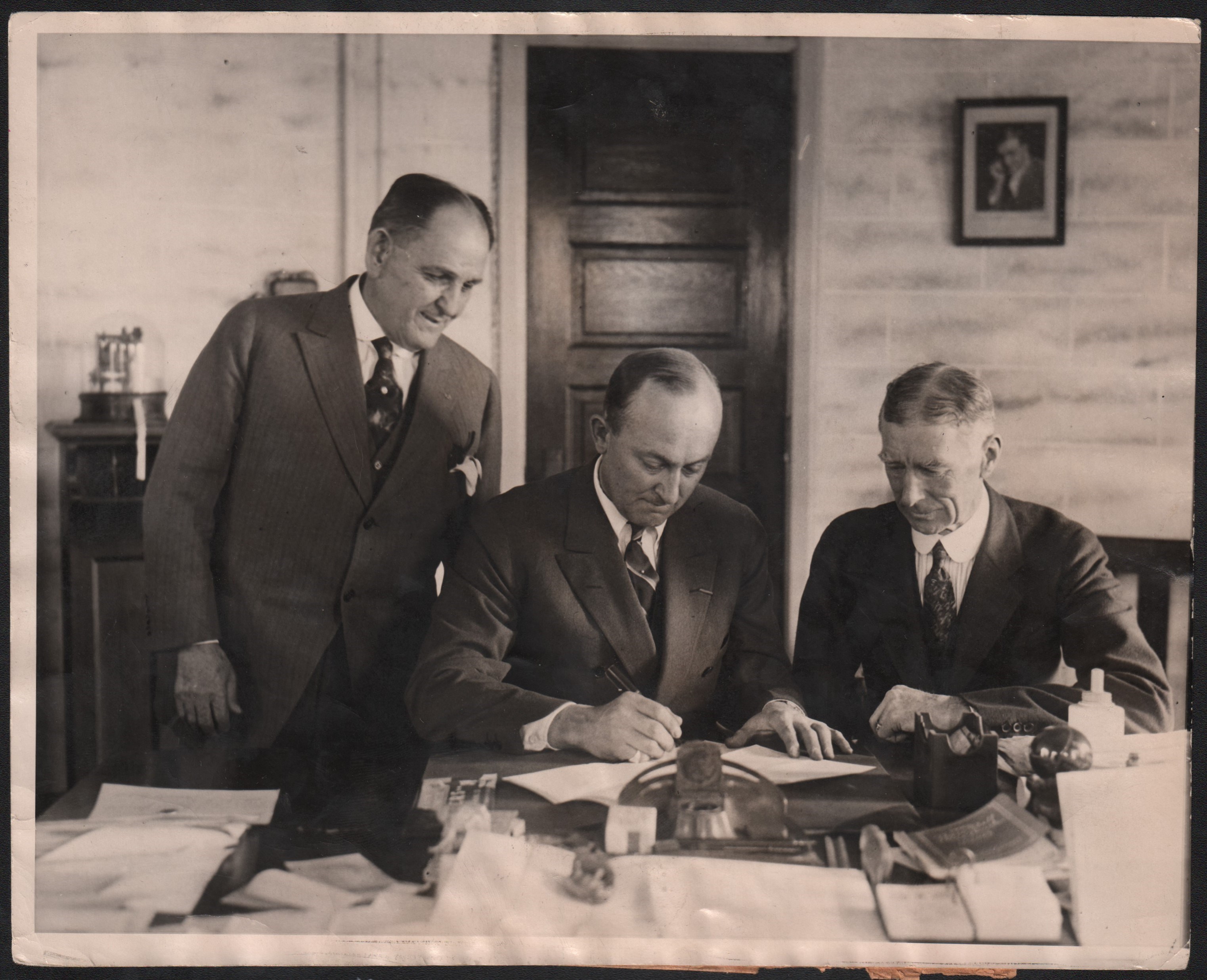 Ty Cobb Signing Largest Ever Baseball Contract Type I Photograph