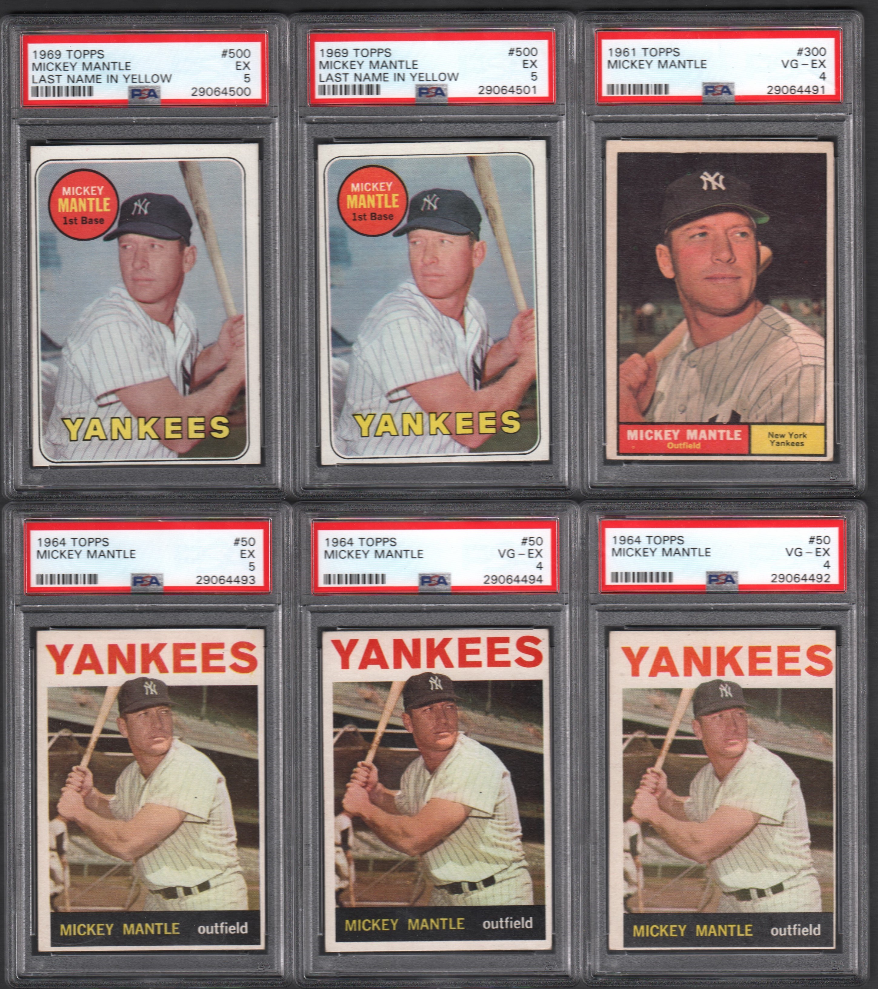 - 1964-69 Mickey Mantle PSA Graded Collection (11)