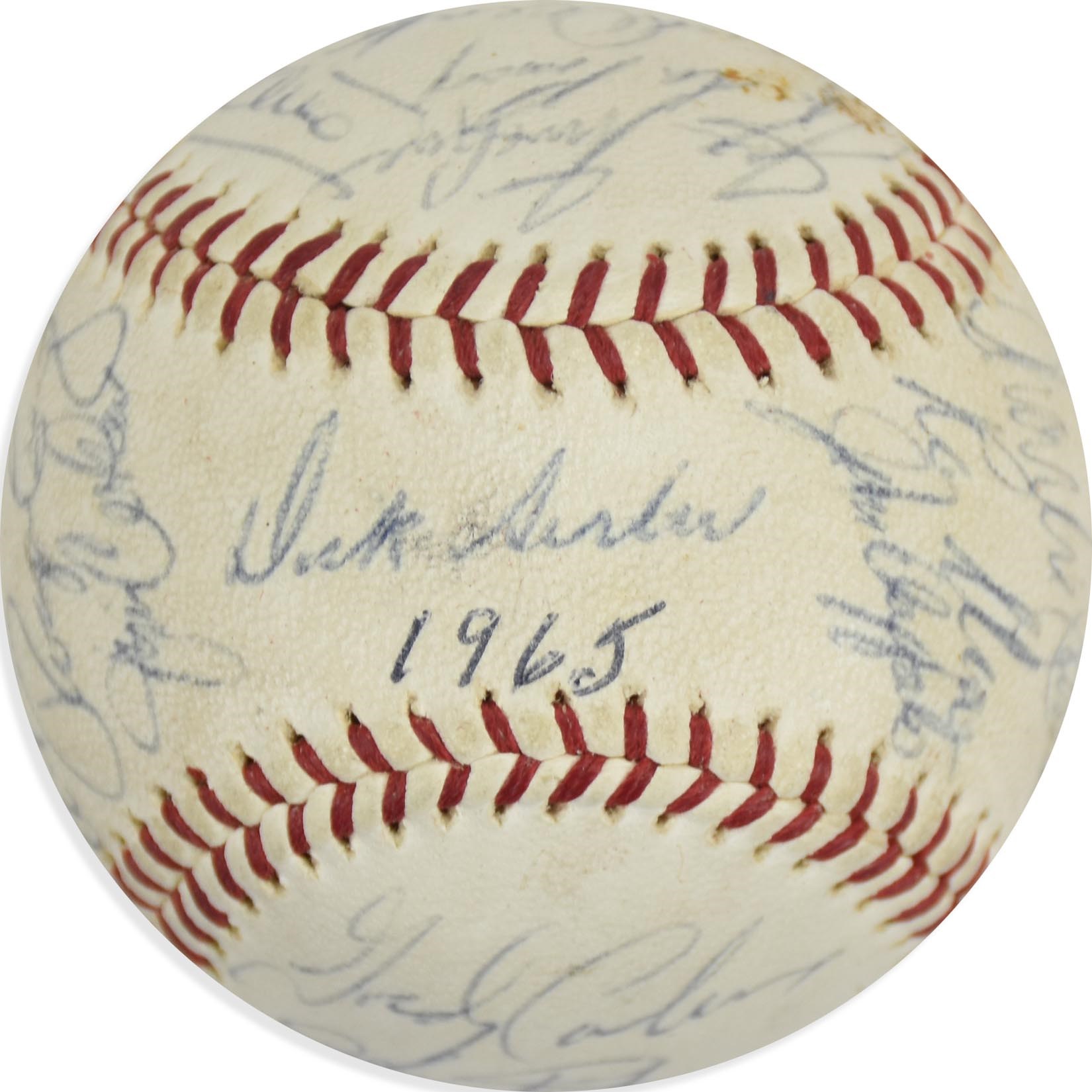 Baseball Autographs - 1965 Cincinnati Reds Team-Signed Baseball with Perez and Robinson (PSA)