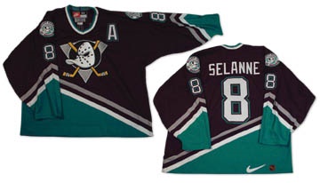 - 1997 Teemu Selanne Anaheim Mighty Ducks Game Worn Jersey