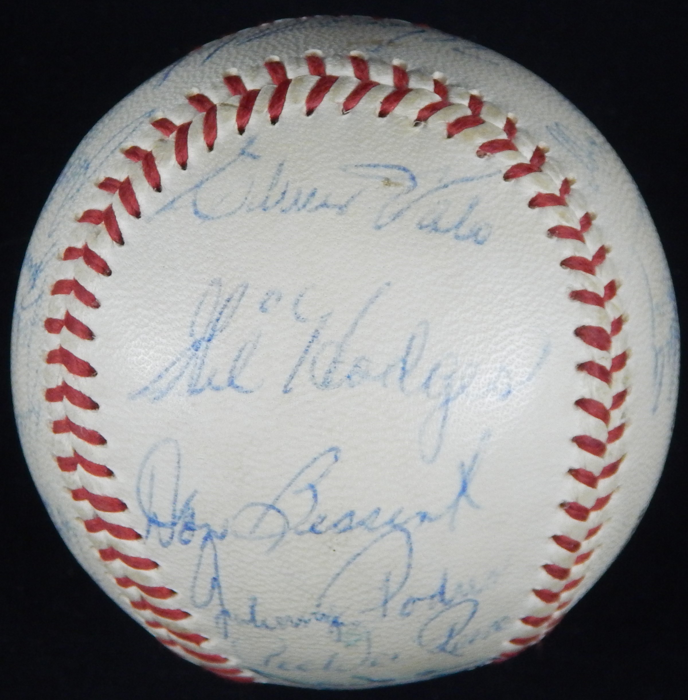- 1958 Los Angeles Dodgers Team Signed Baseball with 24 Signatures