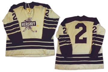 - 1970-74 Hershey Bears Yvon Labre Game Worn Jersey