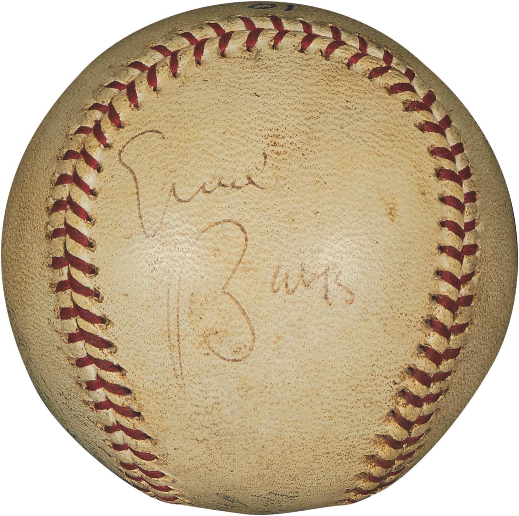 - 1963 Ernie Banks 344th Career Home Run Baseball (PSA & Rich Buhrke Letter)