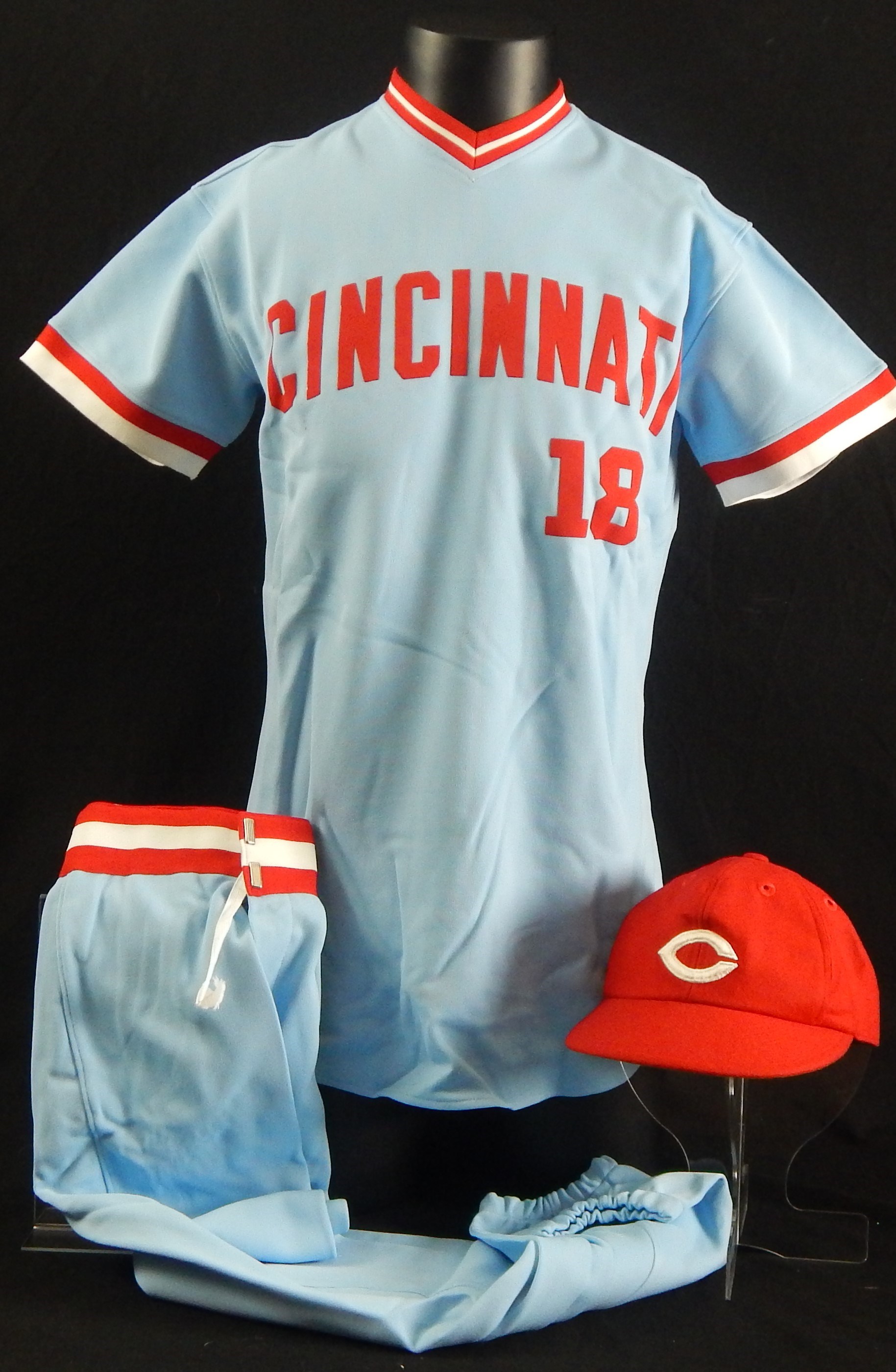 Late 1970's Cincinnati Reds Mizuno Salesman Sample Uniform. From the Bernie Stowe Collection.