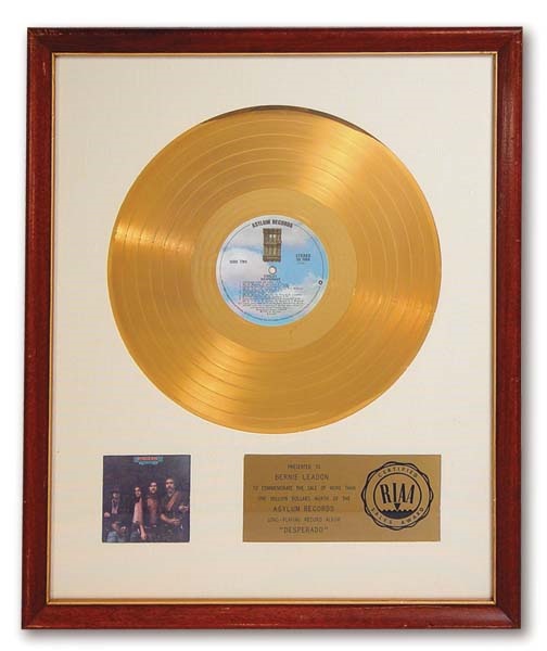 - The Eagles White Matte Gold Record Award