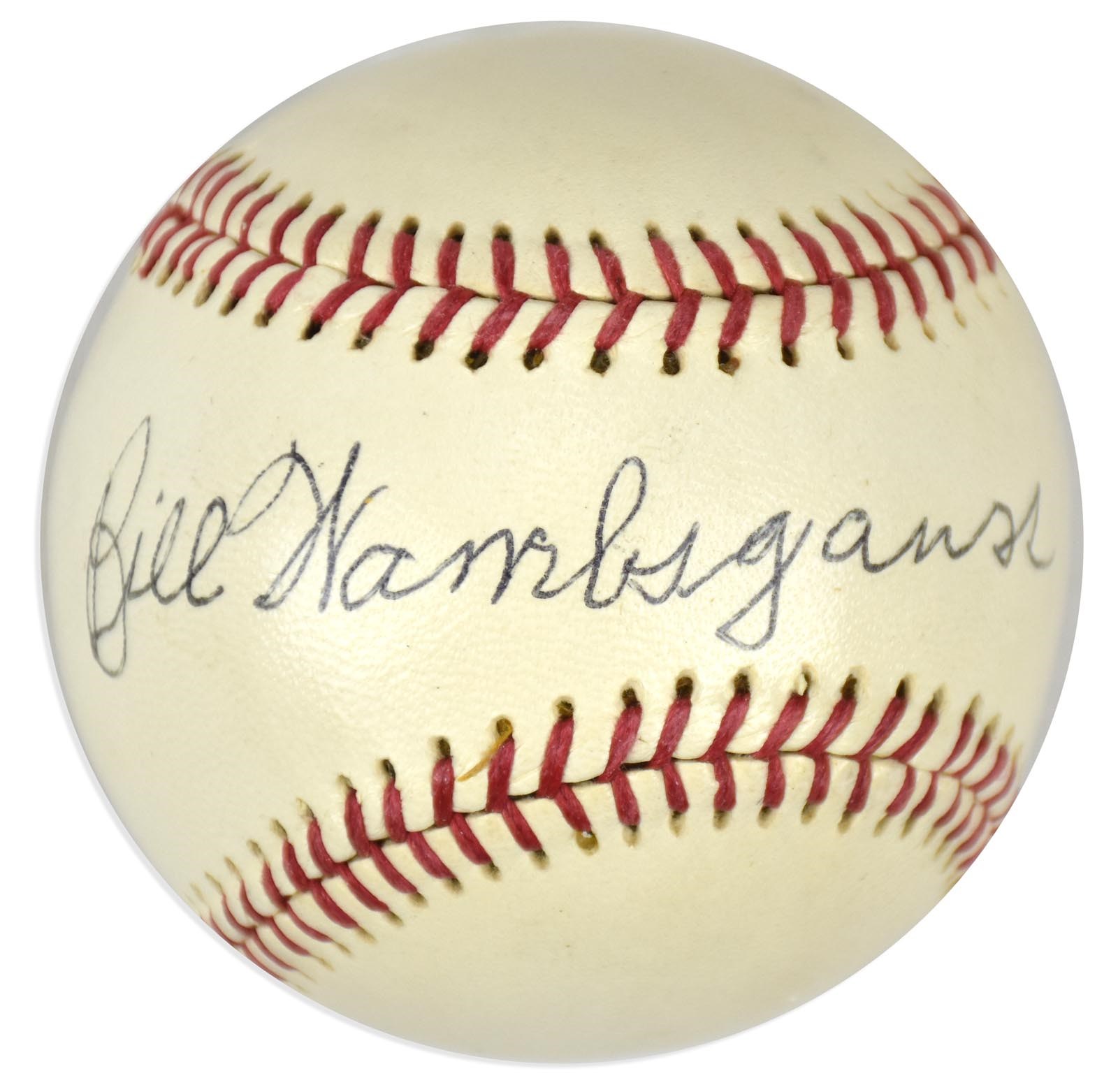 - High Grade 1950's Bill Wambsganss Single Signed Baseball (PSA MINT 9)
