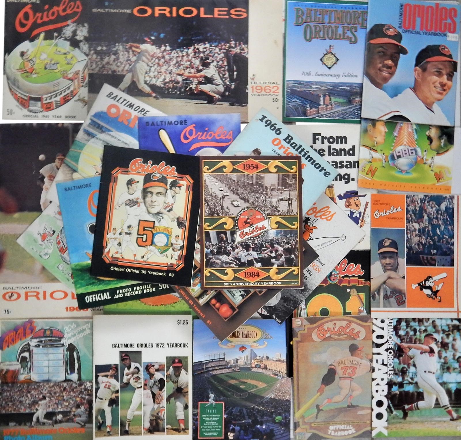 - 1954-1994 Baltimore Orioles Yearbook Collection (29) Plus (3) Photo Albums