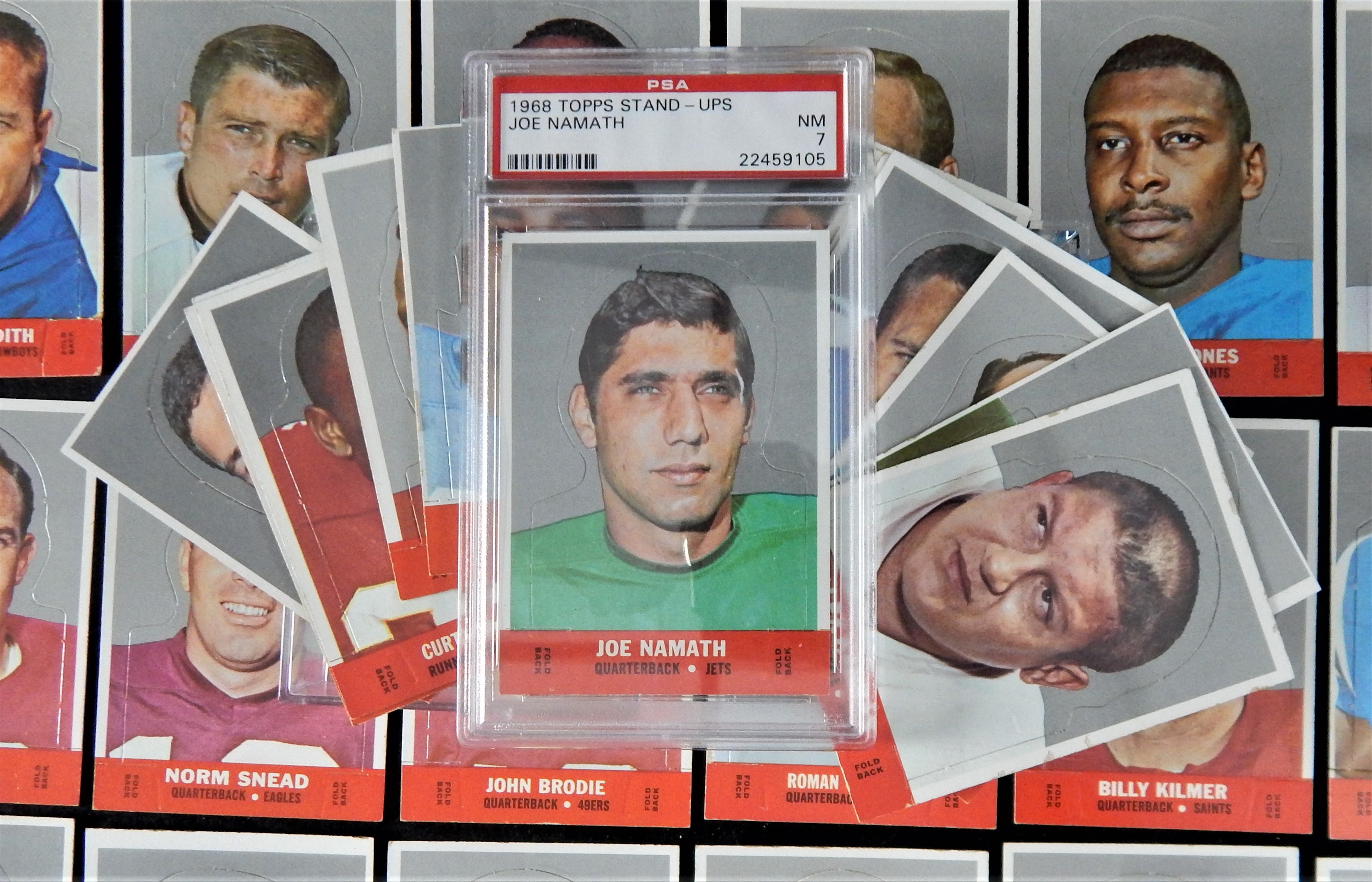 - 1968 Topps Stand-Ups Complete Set with Namath PSA 7