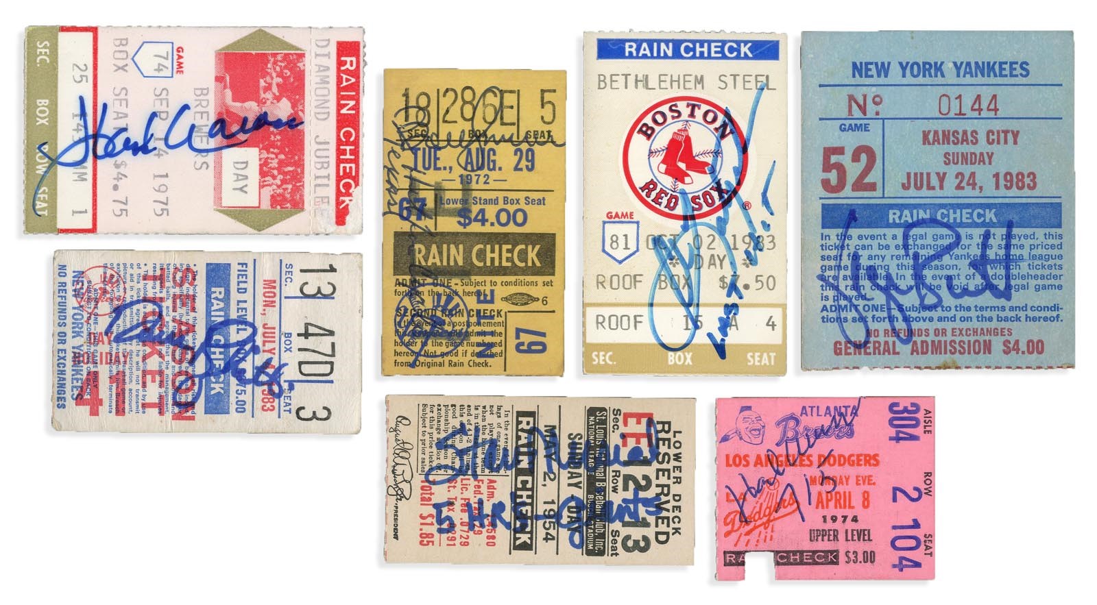 - Great Baseball Milestone Signed Ticket Collection (25+)