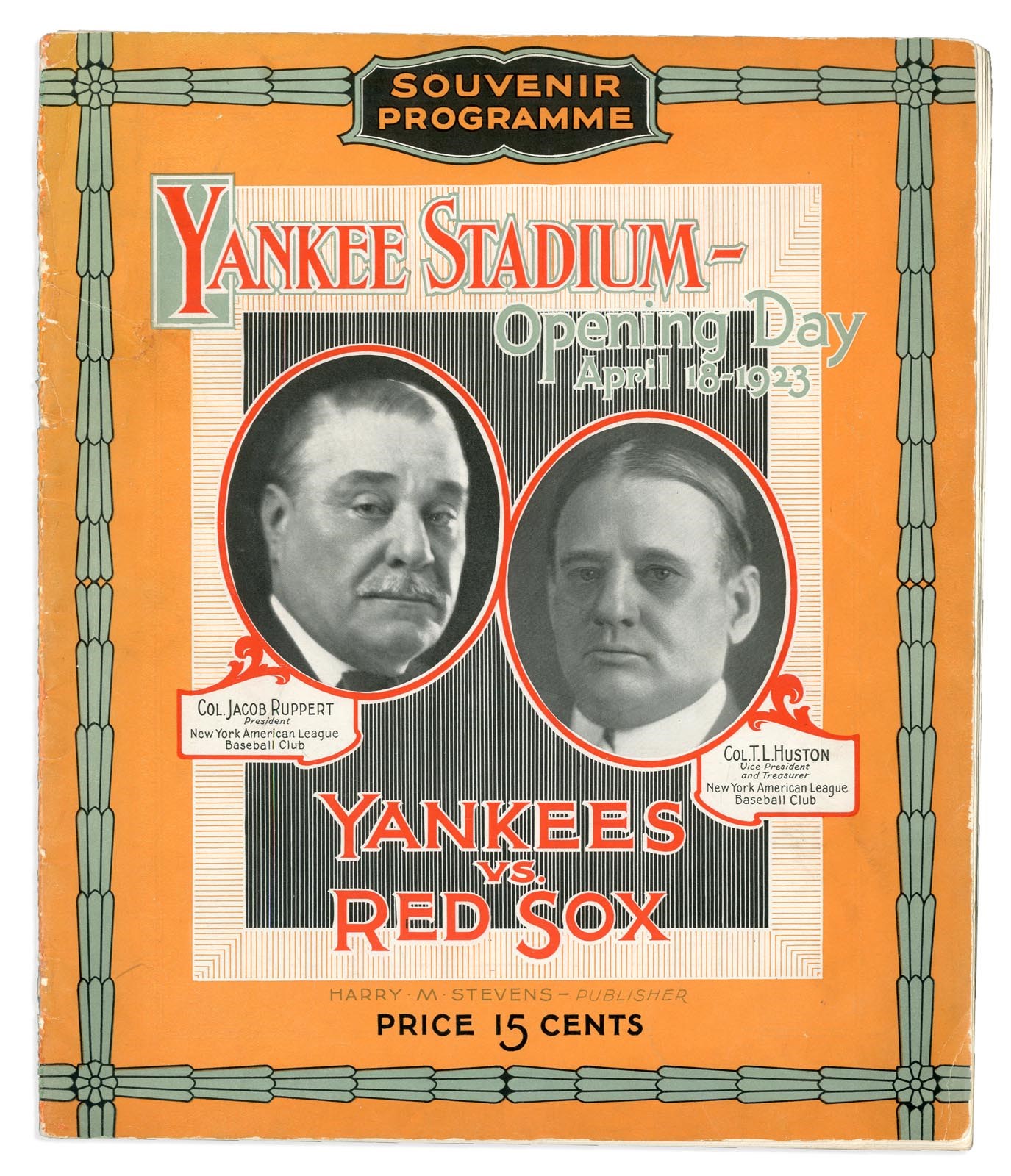 - 1923 Yankee Stadium Inauguration Program (Ex-Museum Copy)