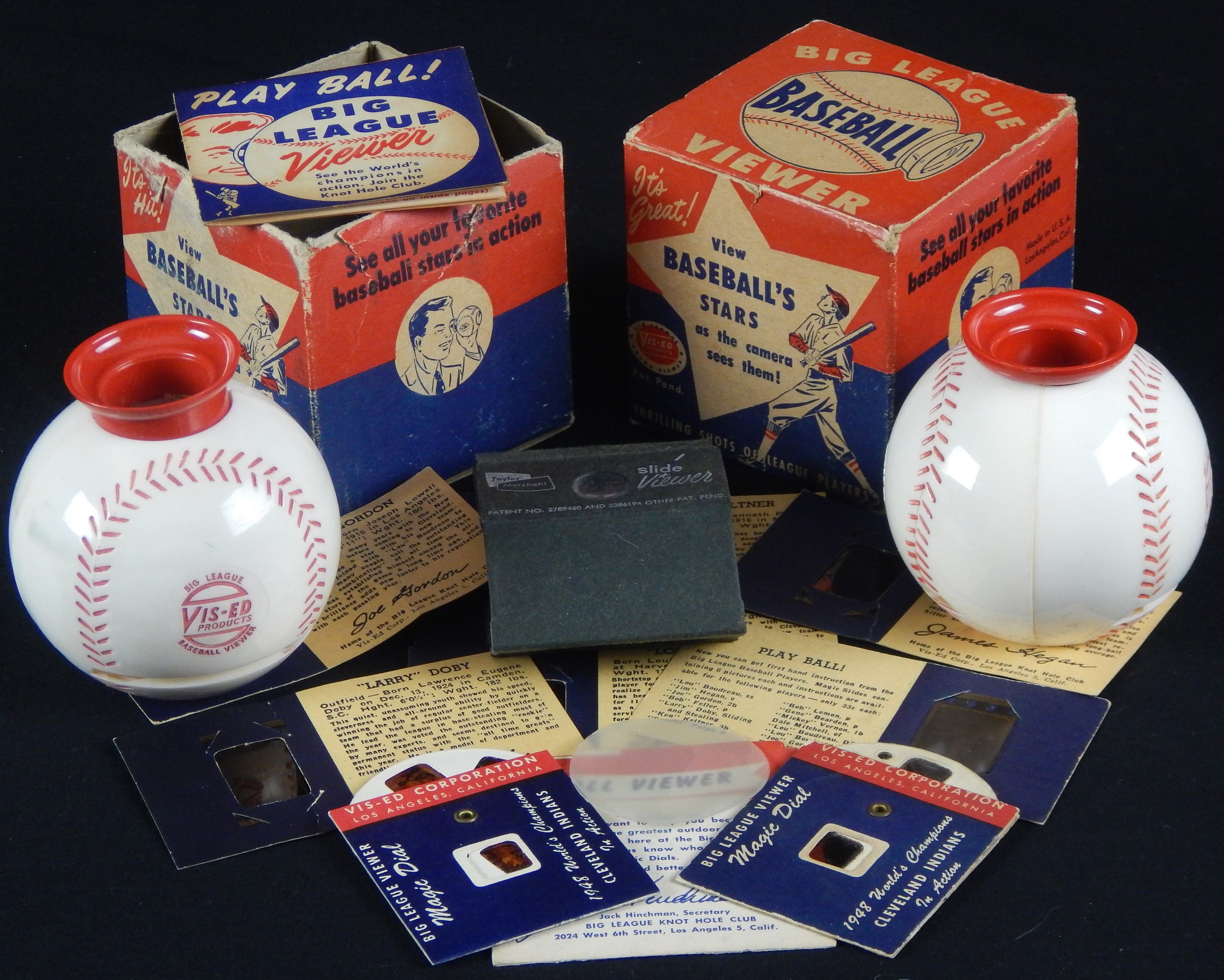 - 1949 Vis-Ed Magic Dial Viewers with Babe Ruth Cards Plus Pictures 1941 World Champion Cleveland Indians