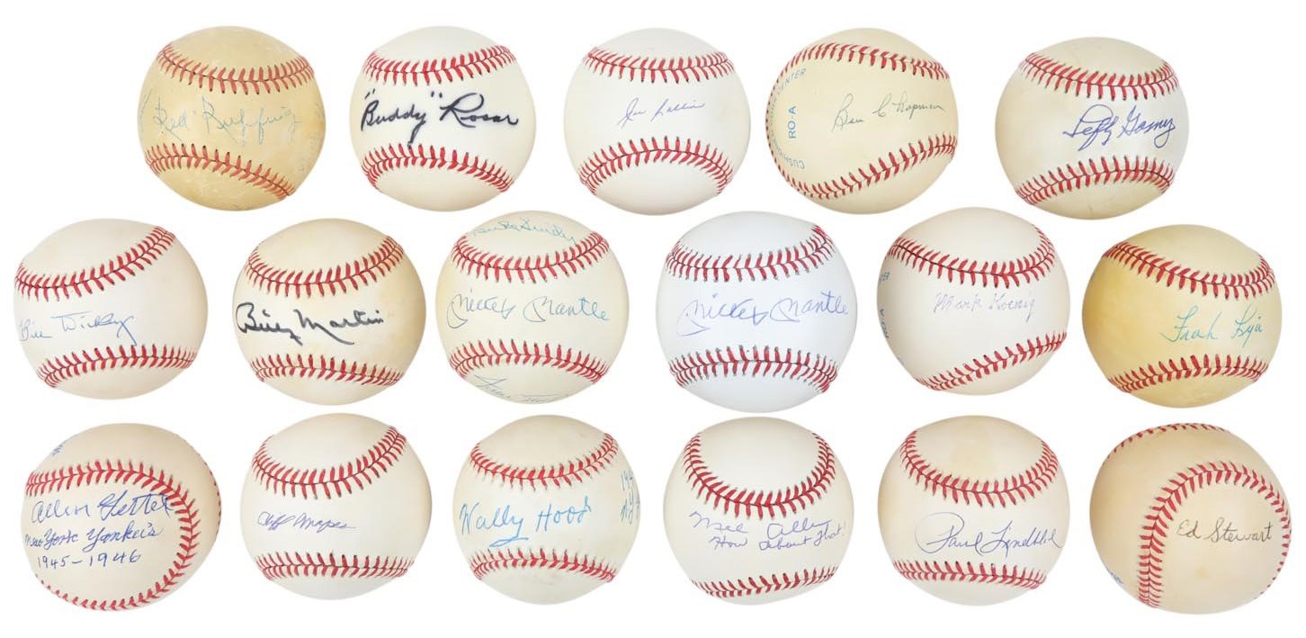 NY Yankees, Giants & Mets - New York Yankees & Mets Single Signed Baseball Collection (260+)