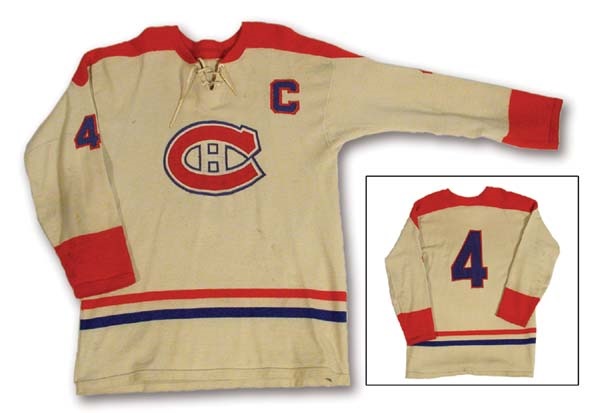 - 1960’s Jean Beliveau Montreal Canadiens Game Worn Wool Sweater
