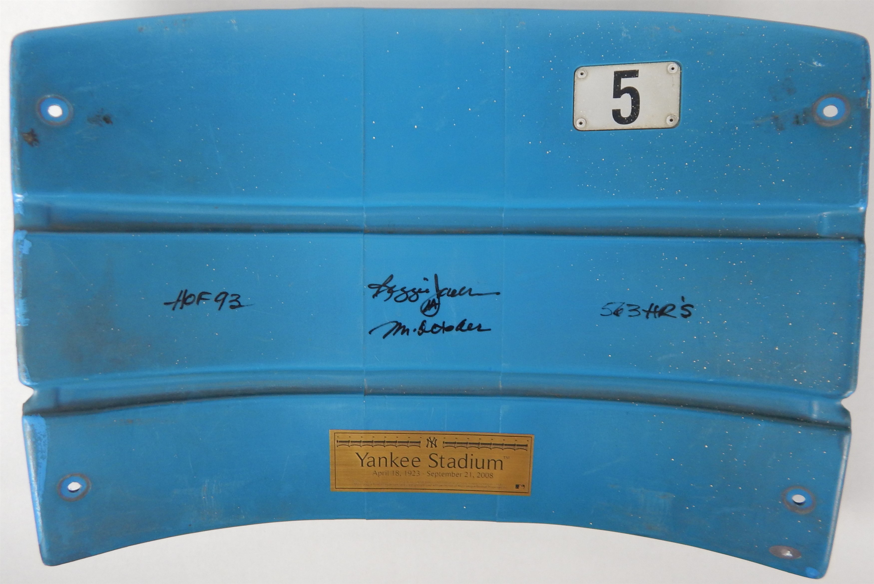 - Reggie Jackson Signed Yankee Stadium Seat Back