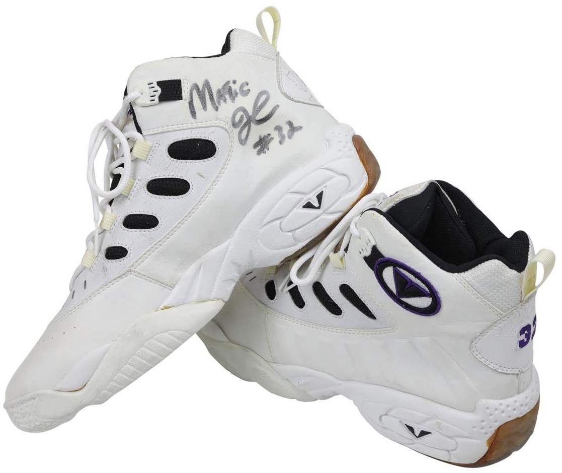 - 1996 Magic Johnson LA Lakers Game Used "Comeback" Sneakers (Teammate LOA)