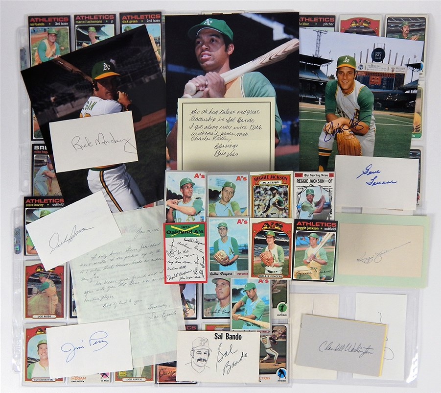 - Collection of Oakland Athletic's Autographs, Cards and Letters