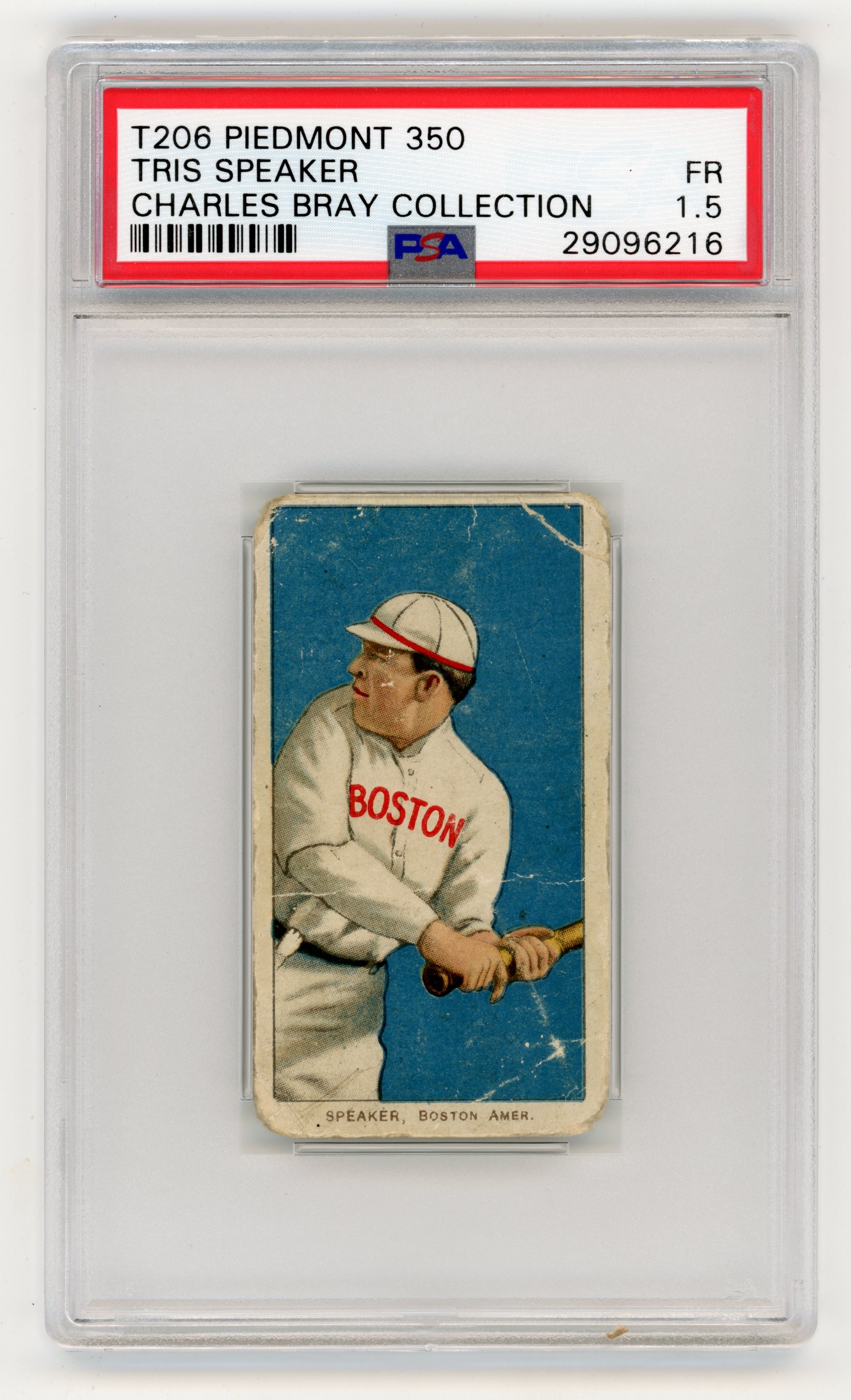 - T206 Piedmont 350 Tris Speaker PSA 1.5 From The Charles Bray Collection