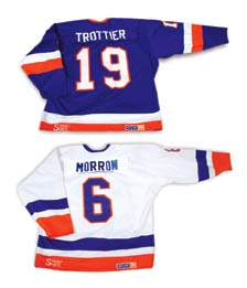 1986 Bryan Trottier & Ken Morrow Game Worn Islanders Jerseys (2)