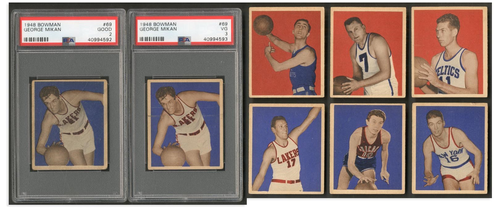 - 1948 Bowman Basketball Complete Set with (2) PSA Graded Mikan Rookies