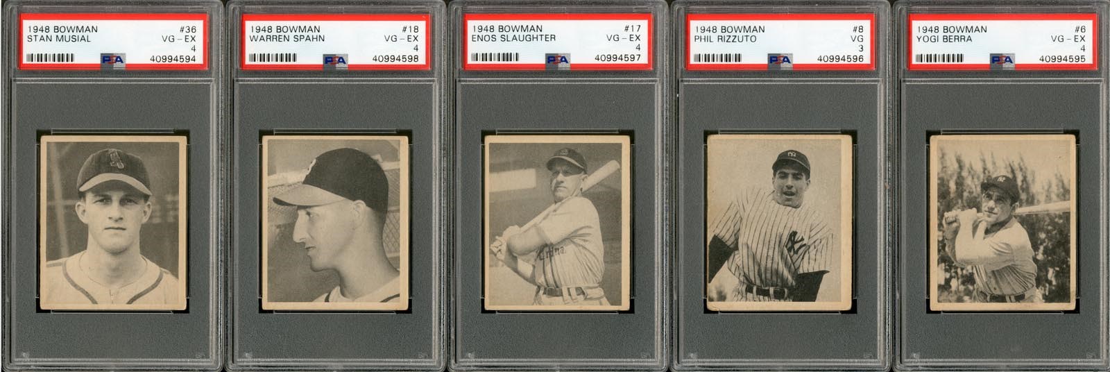 - 1948 Bowman Baseball Complete Set with (5) PSA Graded