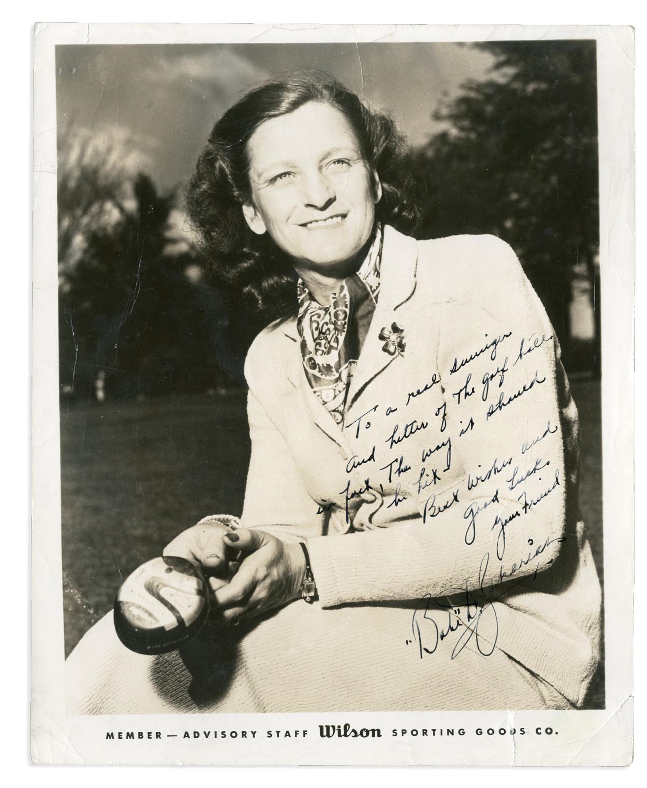 Babe Didrikson Signed Inscribed Photograph "To a Real Swinger" (PSA)