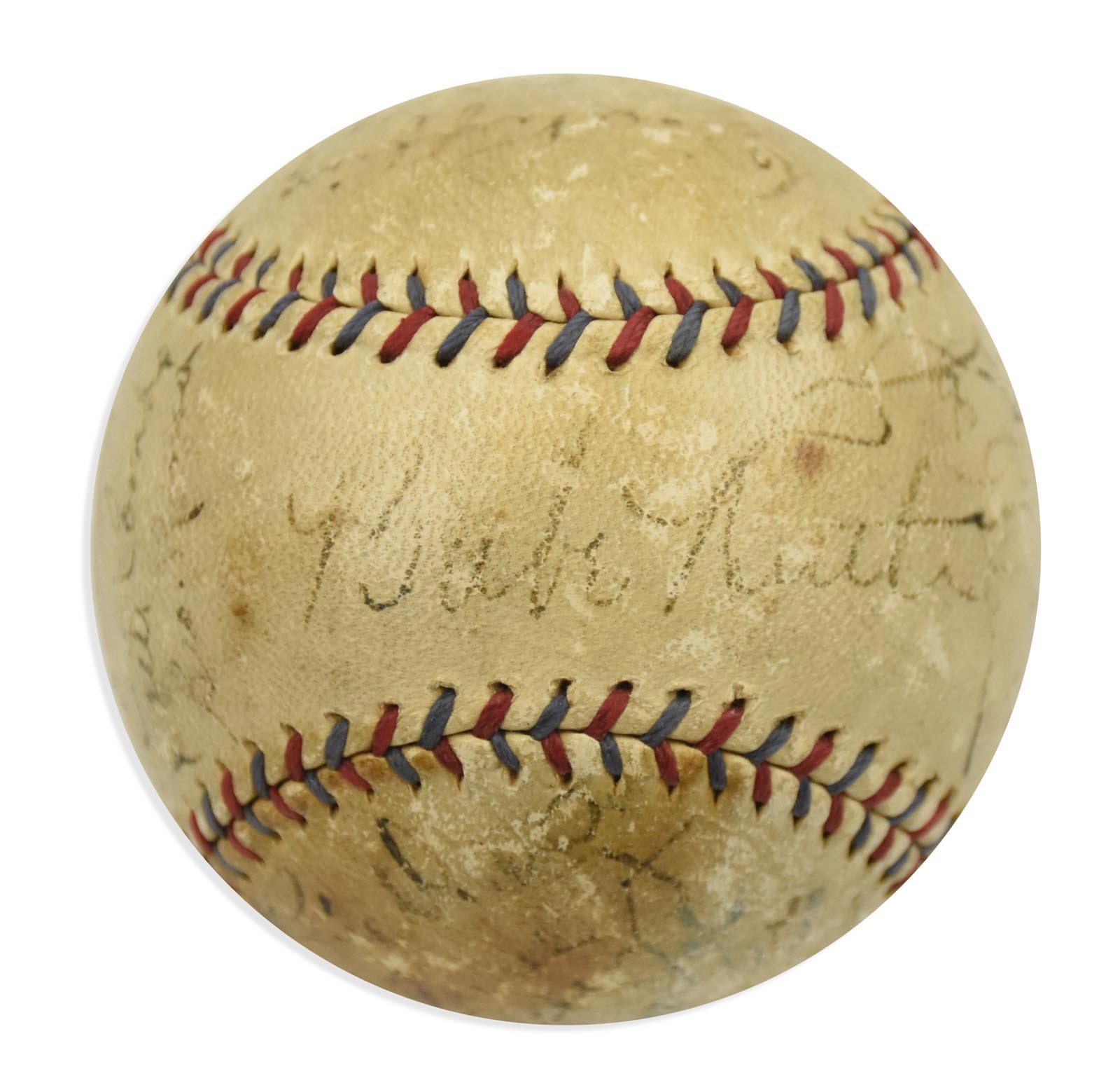 - 1933 New York Yankees Team Signed Baseball w/Ruth & Gehrig (PSA)