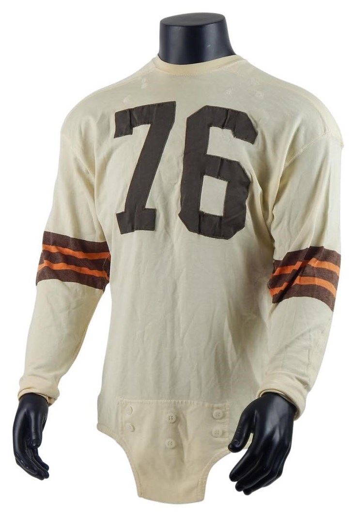 - Fantastic 1958-59 Lou Groza Cleveland Browns Game Worn Jersey (14 Team Repairs!)