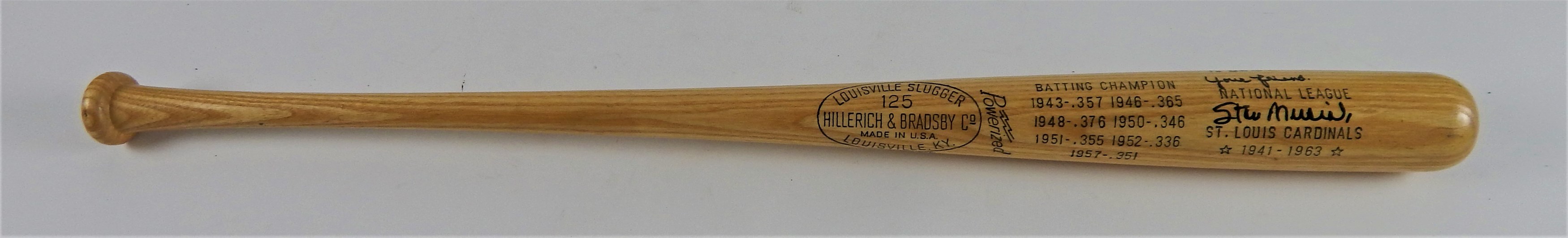 - Stan Musial Signed Stat Bat Personalized To His Famed HOF Biographer