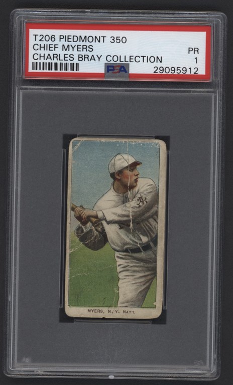 - T206 Piedmont 350 Chief Meyers PSA PR 1 From The Charles Bray Collection
