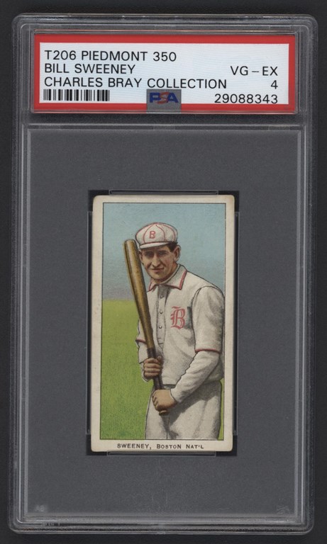 - T206 Piedmont 350 Bill Sweeney PSA VG-EX 4 From The Charles Bray Collection