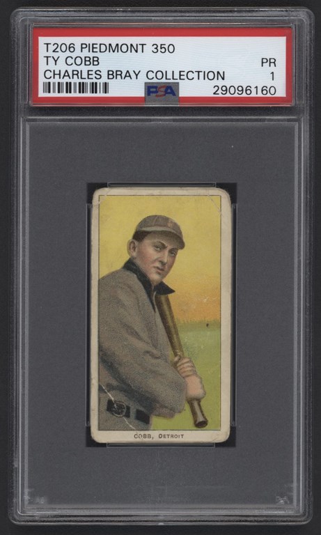 - T206 Piedmont 350 Ty Cobb PSA 1 From The Charles Bray Collection