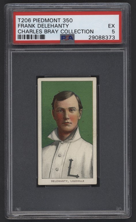 - T206 Piedmont 350 Frank Delehanty PSA 5 From The Charles Bray Collection