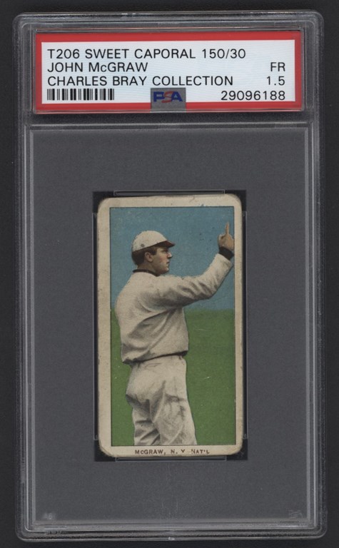 - T206 Sweet Caporal 150/30 John McGraw PSA 1.5 From The Charles Bray Collection