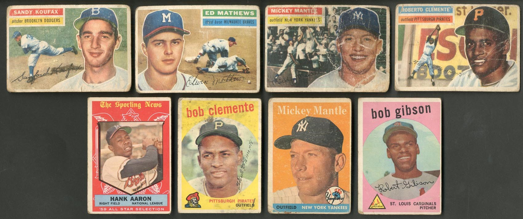- 1953-59 Topps Partial Sets w/Major Hall of Famers & Stars